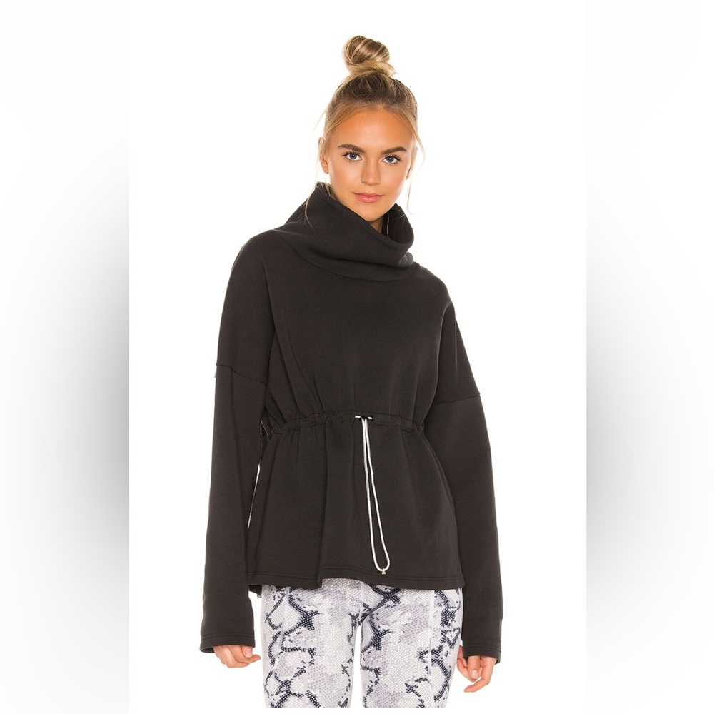 Varley Freya Black Drawstring Sweatshirt